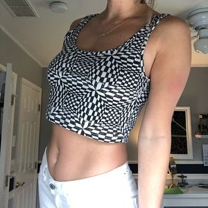 Psychedelic patterned crop top